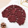 Fashion Flower Embroidery Hollow Crochet Knitted Hat French Retro Beanie Accessories