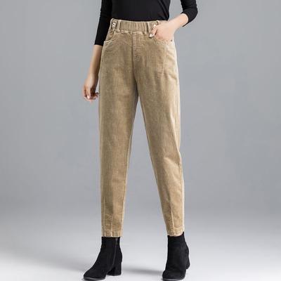 Herbst Winter Lässige Gerade Hose Hohe Taille Gummizug Koreanische Damenmode Harems Hose