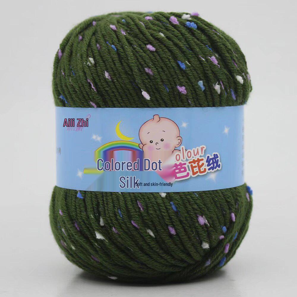 Pallina di Filato a Pois Colorati per Lavorazione a Maglia a Mano di Maglioni e Cardigan da Uomo e da Donna