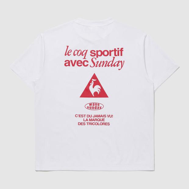 LECOQ Wave Sunday Graphic Short Sleeve Tee - White (Qq223Srs61) (Type A)