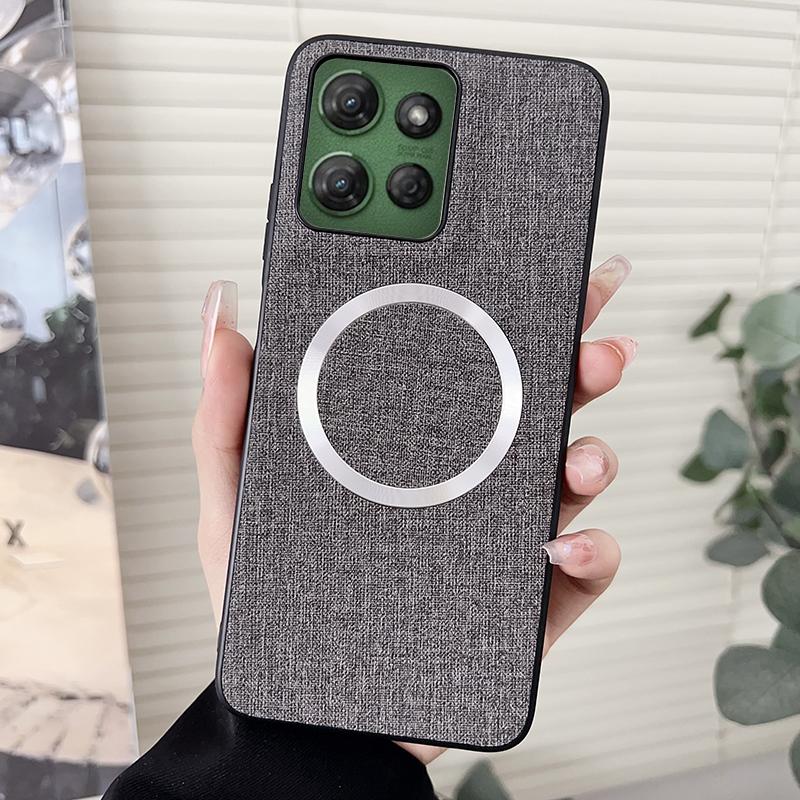 Fabric Cloth Wireless Charging For Magnetic Phone Case For Motorola Moto G Power G Soft Back Cover