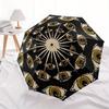 1pc Eyes Mandala Auto Open/Close Umbrella with Windproof, Functional Design, 8-Rib Sturdy Canopy