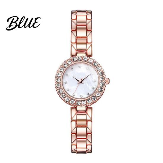Shiny Rhinestone Dial Watch Ladies Bracelet Quartz Analog Sparkling Round