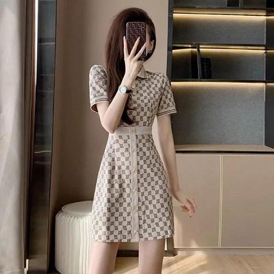 JK&JS 2025 New Chinese Style Knit A-line Dress