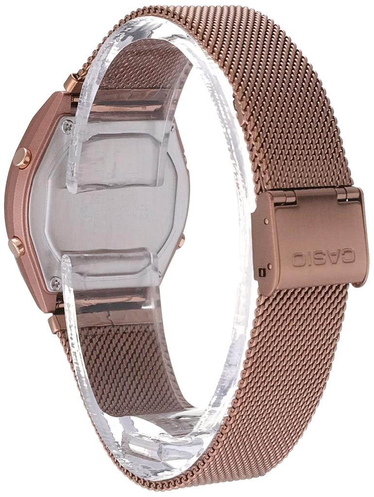 Casio Vintage Rose Stainless Steel Mesh Band Classic LCD Digital Watch B640WMR-5AV Men's Gold-Tone