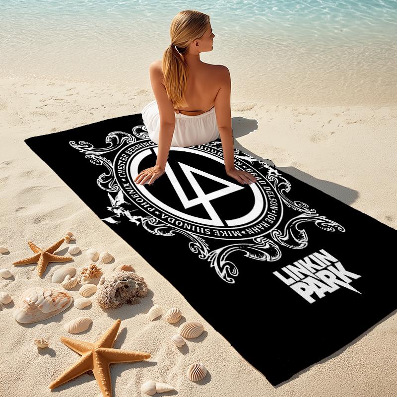 1pc Linkin Park2 Beach Towel, Comfortable and Thick, and Swimming/Bath/Picnic/Camping Towel, Suitable for Seaside Beaches