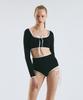 VINAJ Ribbon Line Classic Bikini Bra Top (Black)