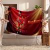 Cristiano Ronaldo Personalized Fleece Blanket With Football Logo, Custom Name Text Soft Warm Home Throw Blanket