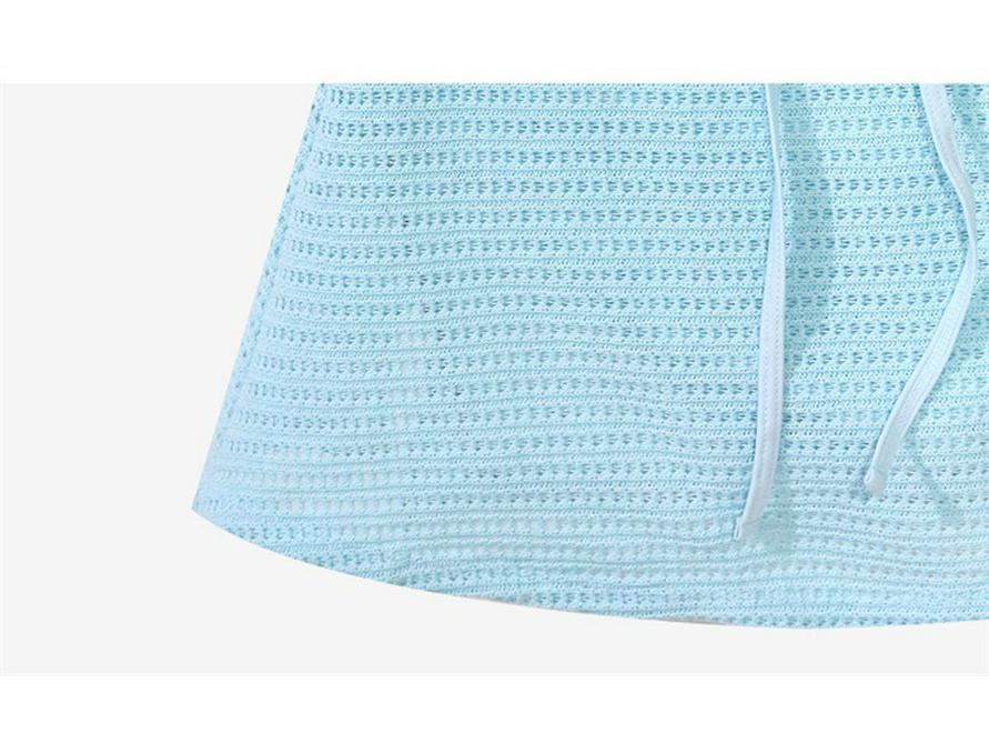 2025 Korean Sweet Backless Knit Dress: Tie-Up Beach Sexy Split Swimsuit for Women