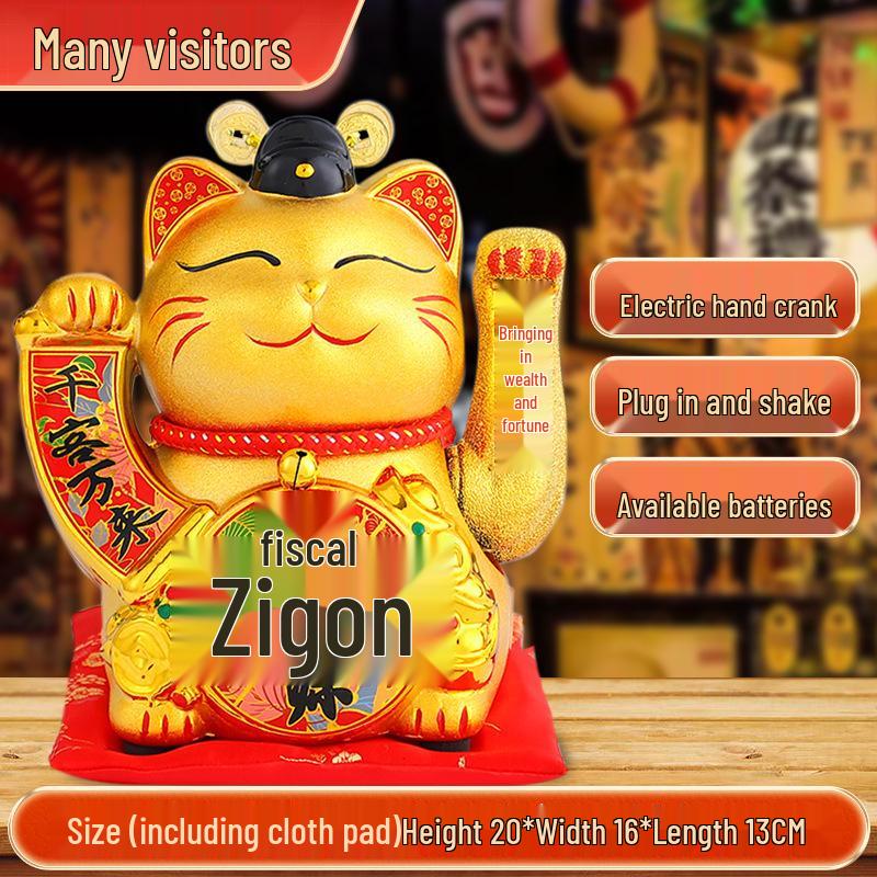 

Electric Waving Lucky Cat & Fortune Tree Ornament for Reception & Living Room Decor