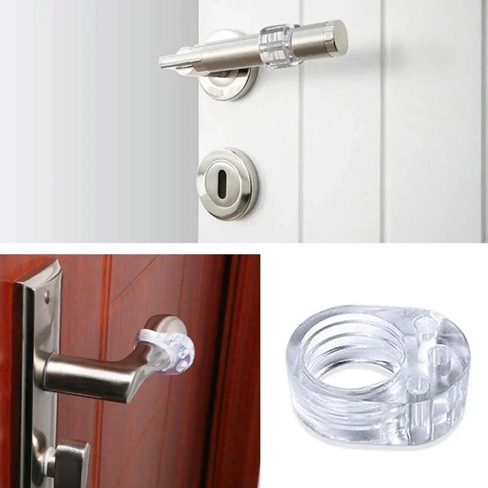 4Pcs Door Stopper Transparen Silicone Door Handle Pad Wall Anti-Collision Buffer Baby Safety Protection Wall Furniture Protector