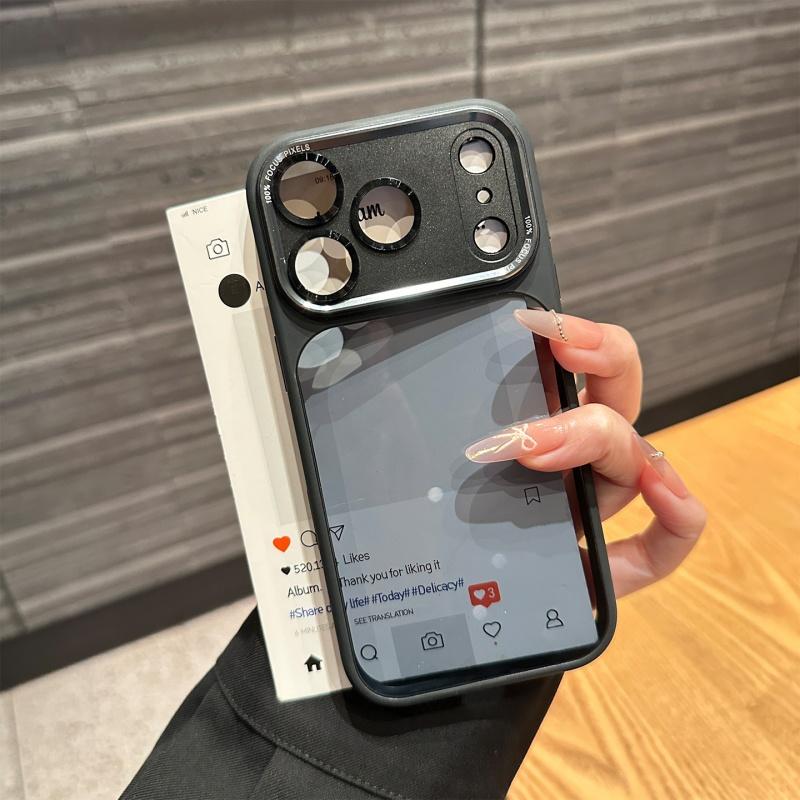 

Роскошный и высококачественный полупрозрачный металлический защитный чехол для рамки объектива Leica, подходящий для iPhone 17 Promax 16 15 14 13 Pro iPhone 13 чёрный