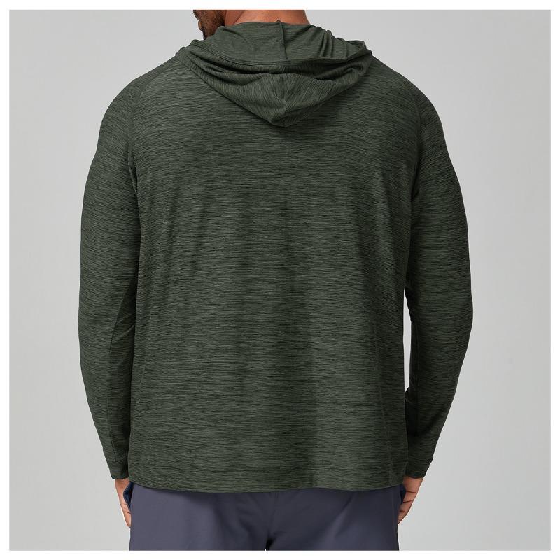 Mens Quick Dry Hooded Long Sleeve Fitness Running Outdoor Training Jacket