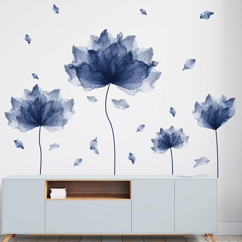 39.3'' x 32.6'' Huge Flower Petal Wall Decals Living Room Floral Wall Stickers Removable Peel and Stick Waterproof Wall Art Decor Stickers for