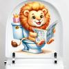 Funny Animal PVC Toilet Seat Stickers Monkey Zebra Giraffe Decals Waterproof Bathroom Wall Door Decor Creative Removable Decals