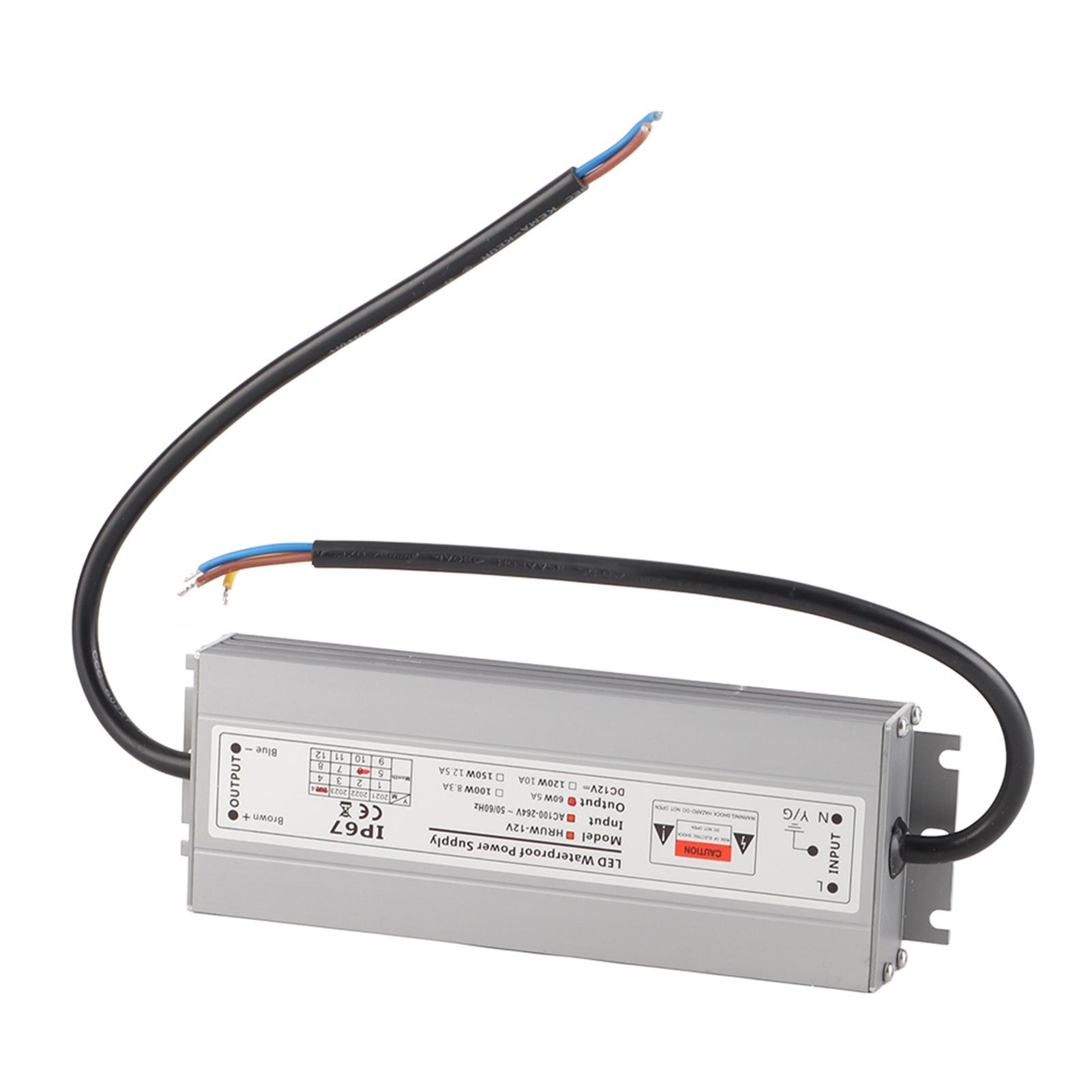 

HRUW60W12V IP67 Водонепроницаемый Импульсный Источник Питания Драйвер Светодиодов Трансформатор 100240В переменного тока