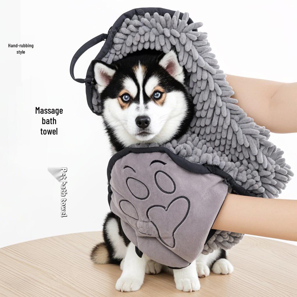 Microfiber Quick-Dry Pet Towel - Chenille for Dogs & Cats