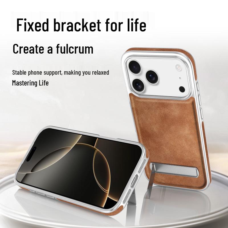 Light Luxury Electroplated Leather Texture Phone Case for iPhone 17 Pro Max