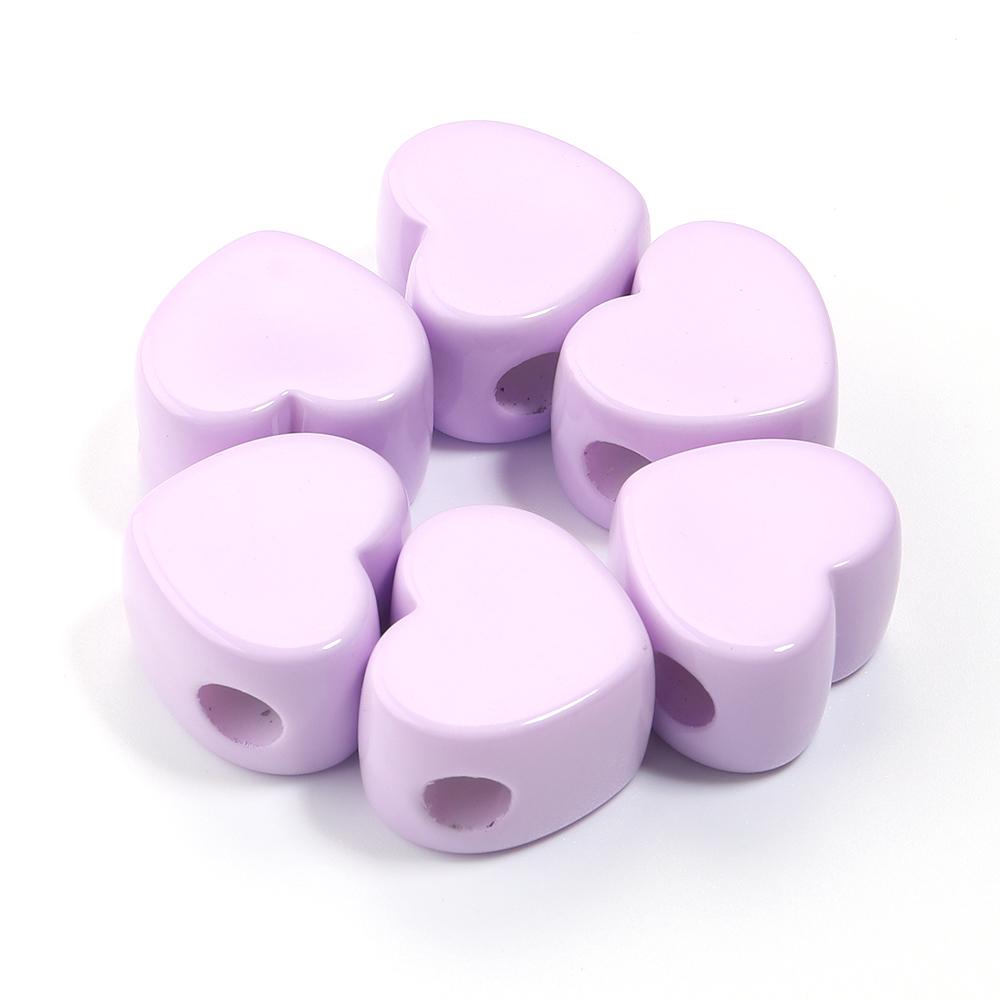 6Pcs Acrylic Large Hole Beads Colorful Flowers Stars Love Heart Shape Loose Beads DIY Bracelet Phone Chain Jewelry Accessories
