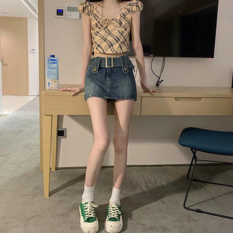 Women's High-Waisted Denim Midi Skirt: Retro, Anti-Exposure, Bodycon Style