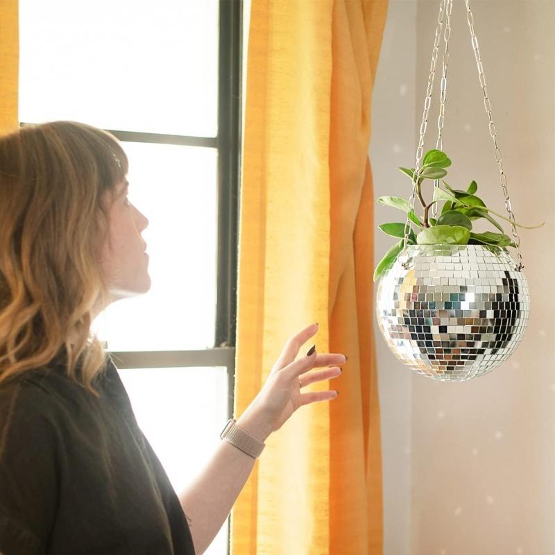 Květináč Disco Koule Zahradničení Kreativní Závěsný Koš Zrcadlová Koule Květináč Disco Květináč