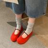Fashion Fashion Round Toe Ladies Flats Mary Janes Lolita Shoes Female Soft Footwear Flock Women Ballet Flats Dance Shoes 2025 New