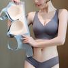 Underwear Women's Thin Latex Sexy Push Up Bra Without Steel Hoop Adjustable Anti Sagging Large Size Bra