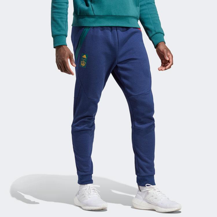 Adidas Mid Rise Drawstring Cuffed Casual Knit Sports Pants Men Bottoms Blue HU0068
