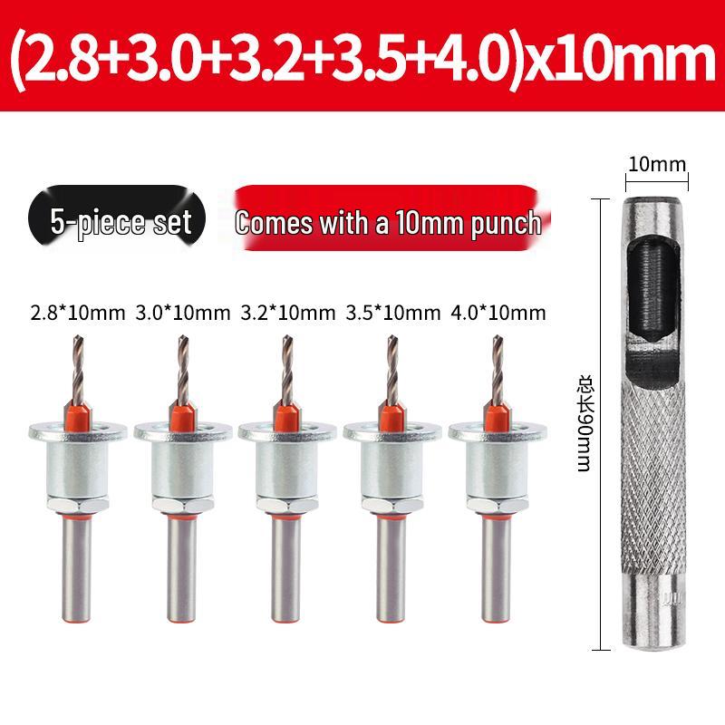 Stepped Woodworking Countersink Drill Bit with Depth Stop and Locator