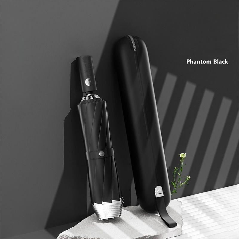 

High-end Simple Reverse Folding Umbrella Fully Automatic Enlarged Thickened Reinforced Men s Business Car-mounted Umbrella чёрный