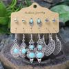 Ethnic Style Earrings for Women&Teen Girls Vintage Silver Geometric Shape Easy to Wear Match Various Outfits Gifts