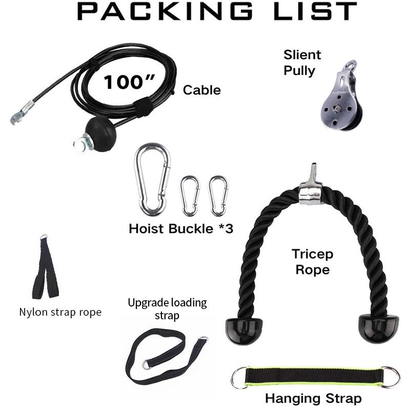 Fitness DIY Pulley Cable Machine Attachment System Arm Biceps Triceps Blaster Hand Strength Trainning Gym Home Workout Equipment