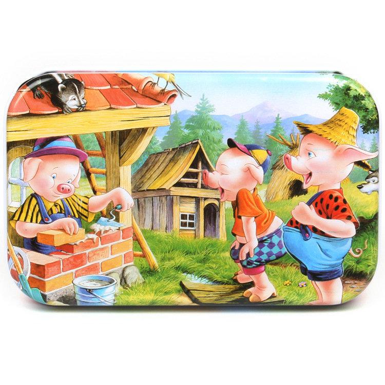 Children's Wooden Puzzle Set: 60-Piece Educational Toy In Tin Box for Ages 2-5
