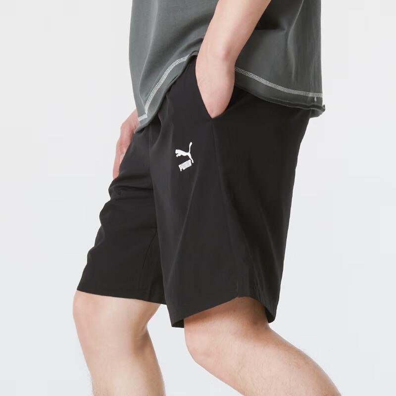 Puma Logo Lace-Up Loose Breathable Sports Shorts Men Shorts Black 682348-01