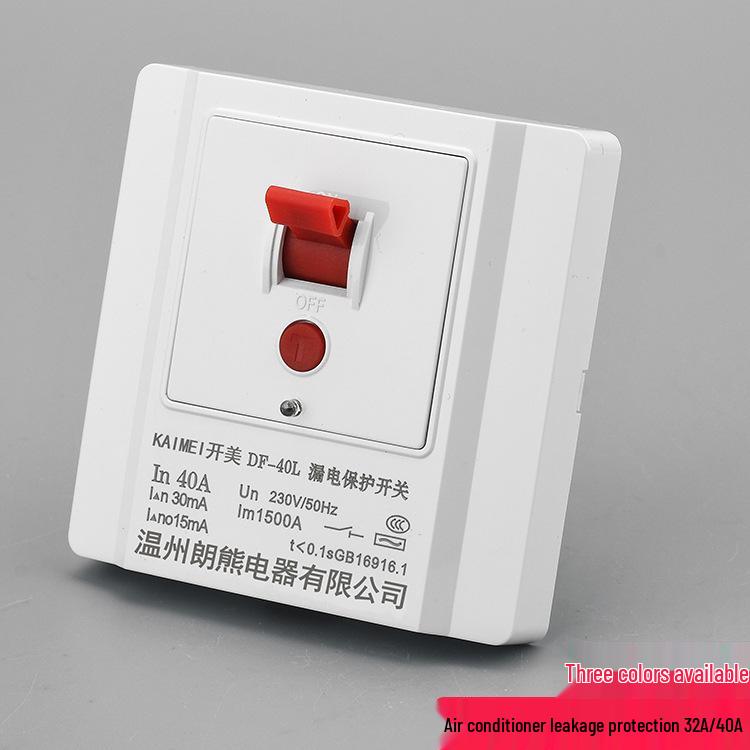 

86 Type Air Conditioner & Water Heater Leakage Protection Switch - 2P MCB Power Off Safety Switch