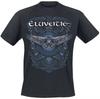 Rabe keltisches Ornament Print Schwarzes Baumwoll-T-Shirt Herren Damen Folk Metal Unisex Tee