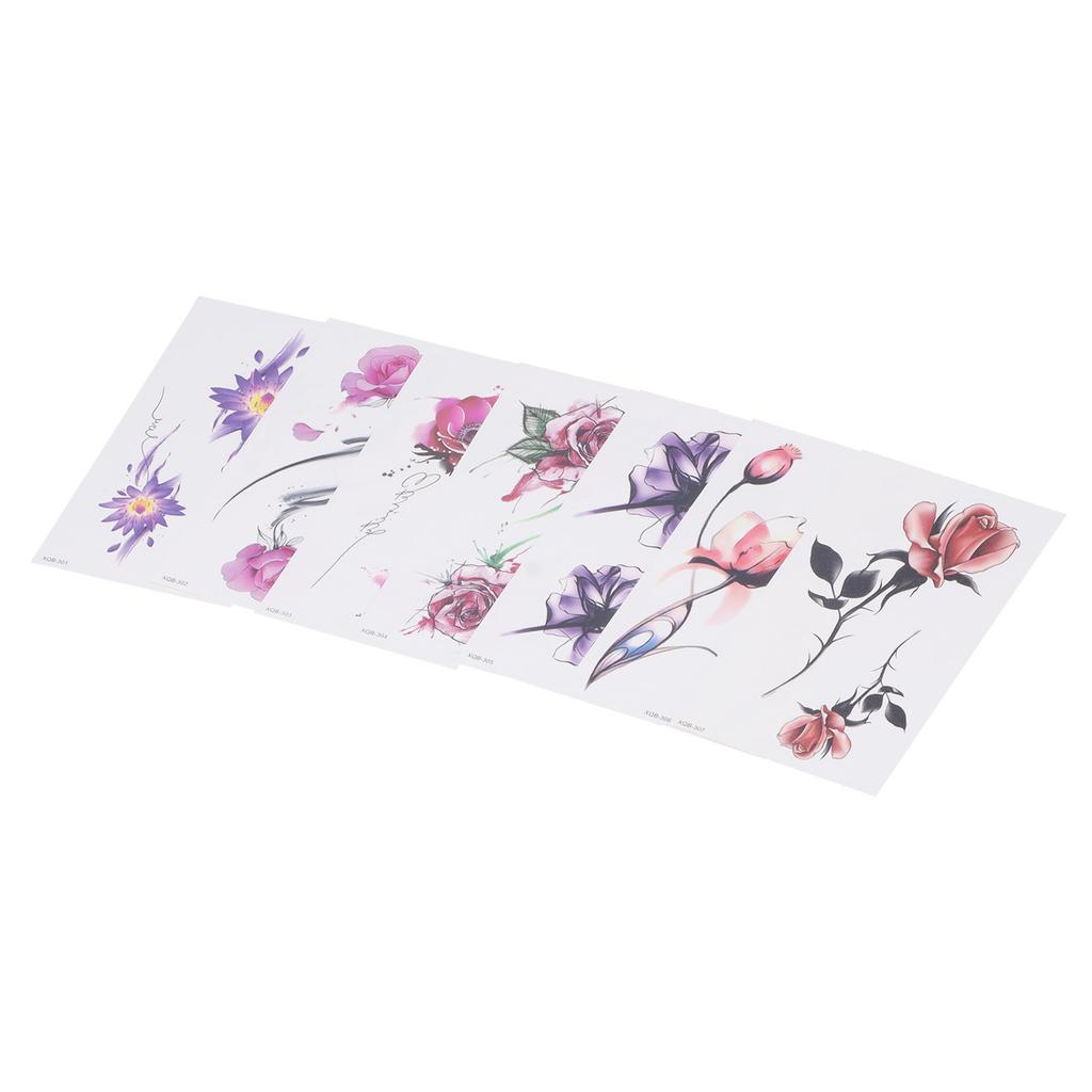 7 Sheet Flower Pattern Women Tattoo Sticker Waterproof Temporary Tattoo Sticker Accessory