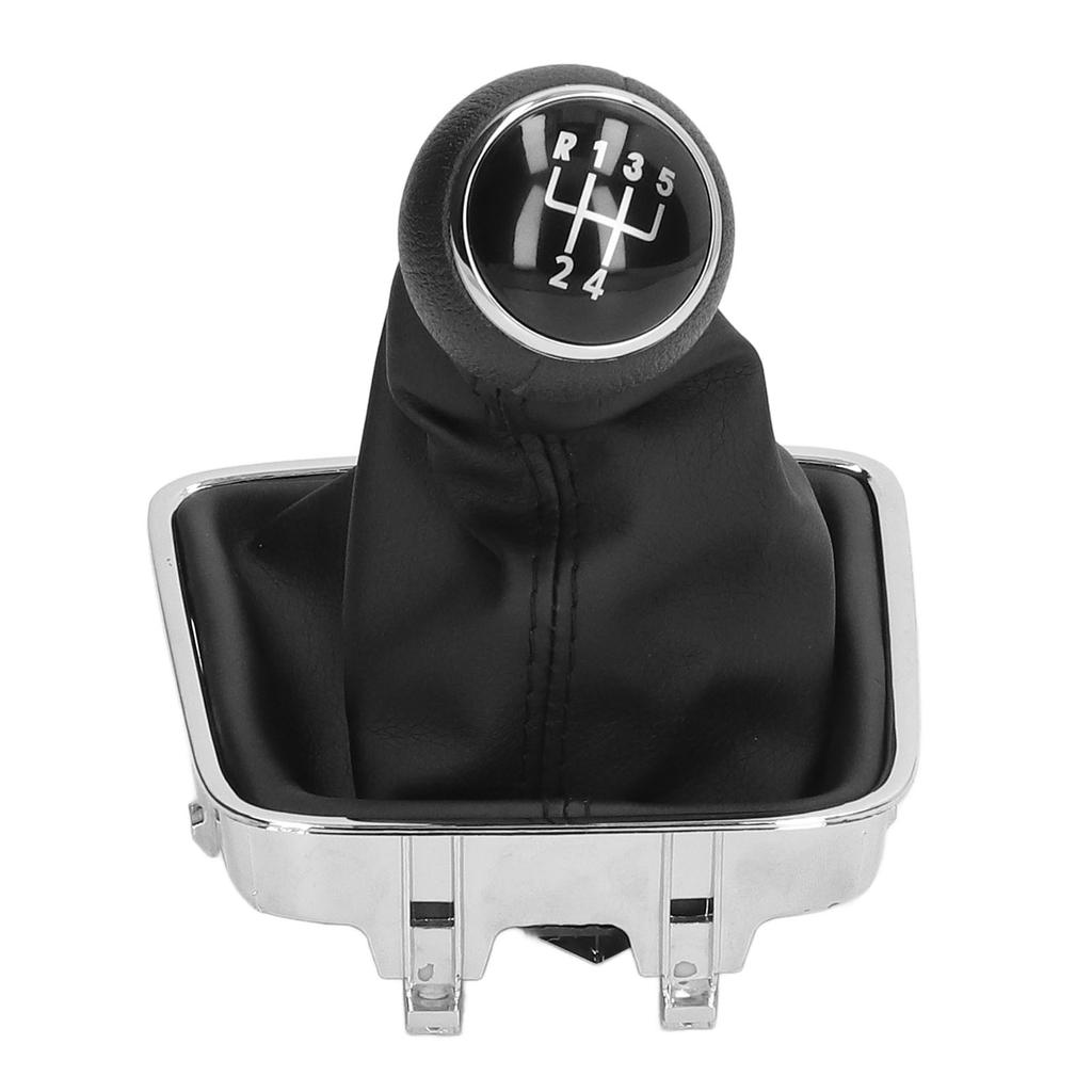 Schalthebelknauf Manschetten Set 5 Gang PVC Leder Langlebig Schaltknauf Schalthebel Manschette Kit Schwarze Kappe