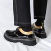 Fashion Casual Thick Soled Leather Shoes Trendy Men's  Styles Fashion Daily Party Outdoor Street Walking Black Shoes DRESS New