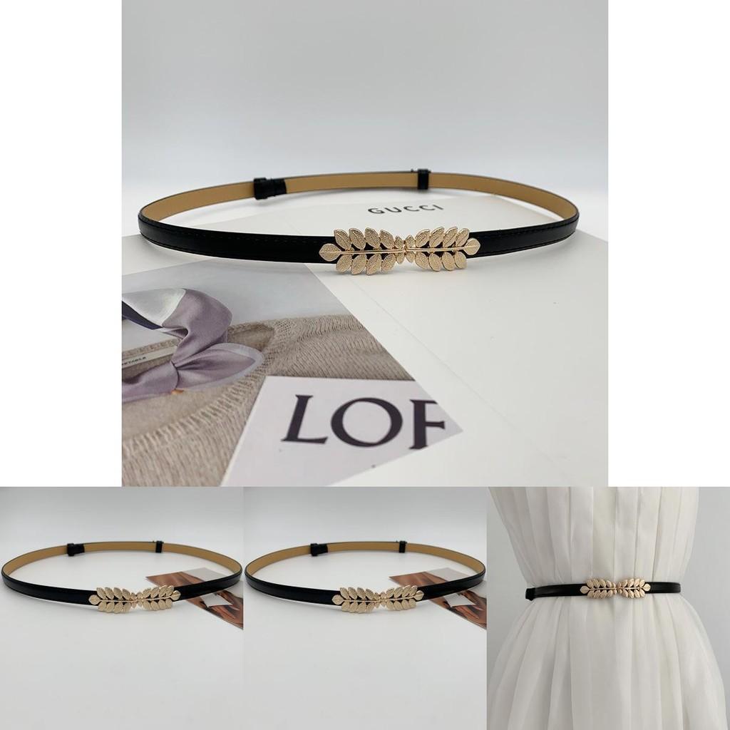 Elegant Women's Adjustable Black Fashionable Belt For Dresses And Sweaters With Pu Buckle