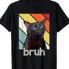 Funny Bros & Cat Meme Graphic Cotton T-Shirt for Boys, Valentine's Day Gift for