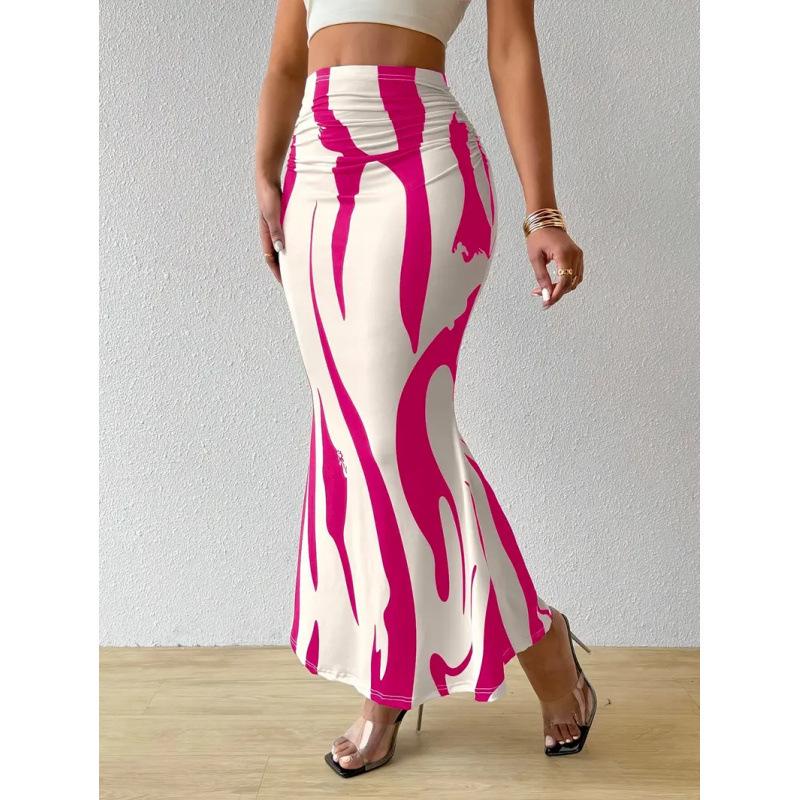 High Waist Zebra Print Fishtail Skirt - Fashionable European & American Women's Clothing, 2025 Edition