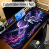 Astronaut Space Theme Personalized Mouse Pad Custom Name Text Non Slip Desk Pad For Laptop Office Desktop