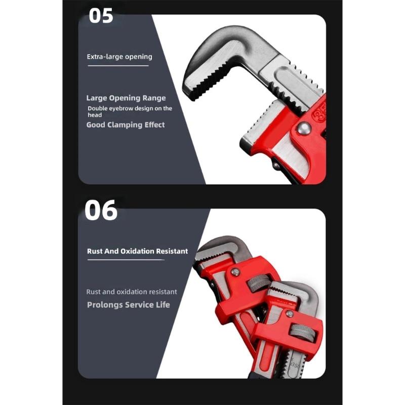 Adjustable Wrench Large Opening Long Handle Universal Spanner Mechanical Workshop Hand Repair Tool