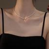 Colier Choker Inimă cu Perle Mici de 3mm 2025 Nou pentru Femei – Lanț Claviculă Ultra-Fin