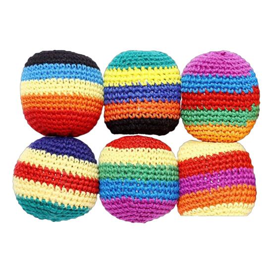 Hand Knitted Footbag Sack Set, Colorful Crochet Juggling Balls for Kids Adults, Soft Filled Sandbags for Balance And Coordination, Outdoor Game Toy