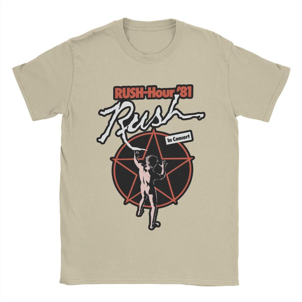 Koszulki muzyczne zespołu Rush Męskie Humorystyczne 100% Bawełna T-Shirt Okrągły Dekolt Krótki Rękaw Koszulki Pomysł na Prezent Ubrania