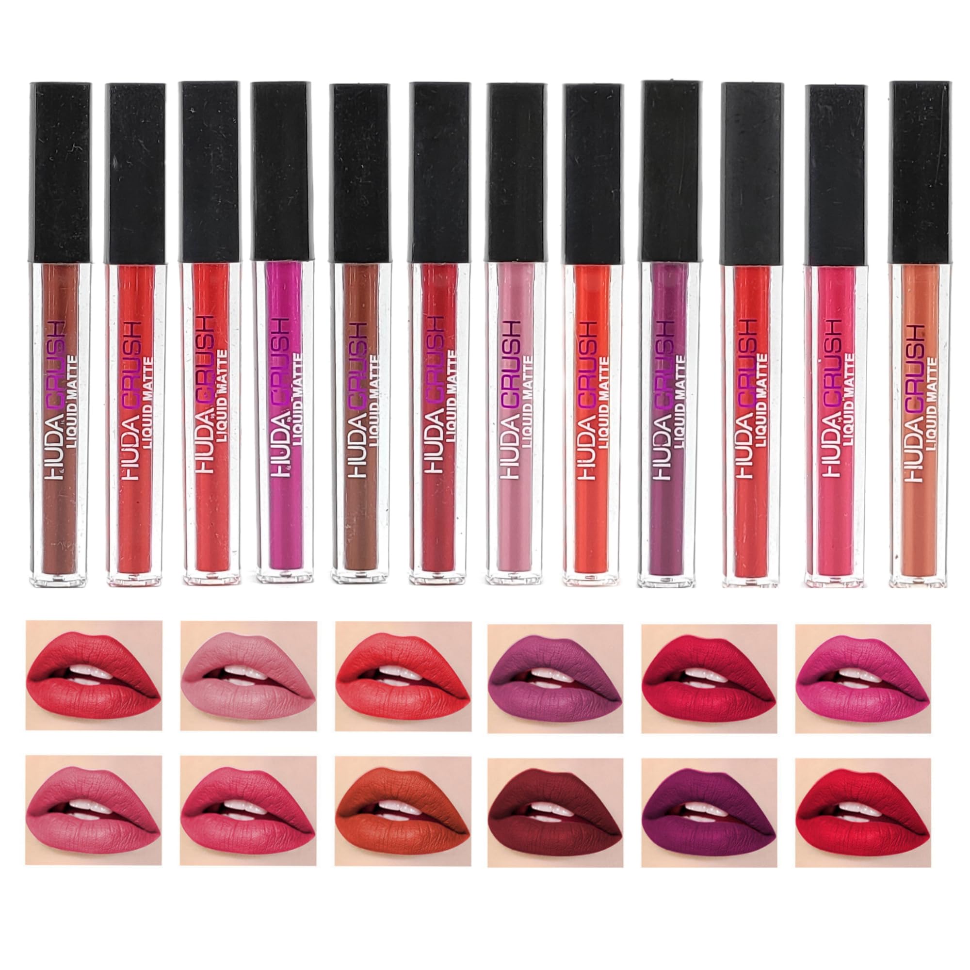 HUDACRUSH 12 Pcs Liquid Lipstick Combo