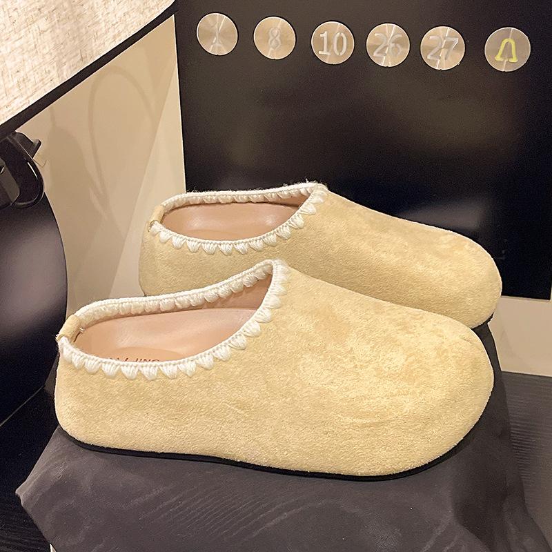 Fashion niche cotton shoes women's 2025 autumn and winter new Internet celebrity soft sole warm casual cotton slippers women