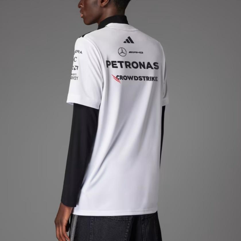 Adidas X Mercedes-Amg Petronas F1 Team Comfortable Simple Soft Short Sleeve Racing T-Shirt Men Tops White Black JX5798